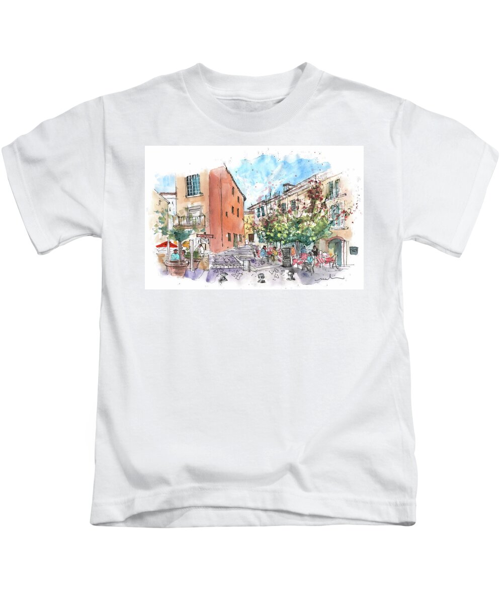 France Kids T-Shirt featuring the painting Cassis By Marseille 03 by Miki De Goodaboom