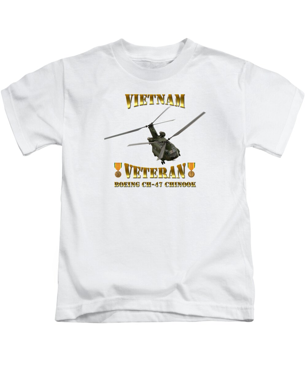 Ch-47 Kids T-Shirt featuring the digital art CH-47 Chinook Vietnam Veteran by Mil Merchant