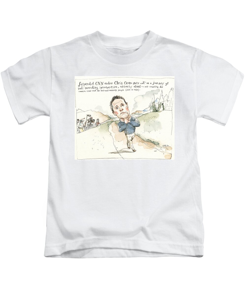 Chris Cuomo's Personal Journey Kids T-Shirt featuring the painting Chris Cuomo's Personal Journey by Barry Blitt