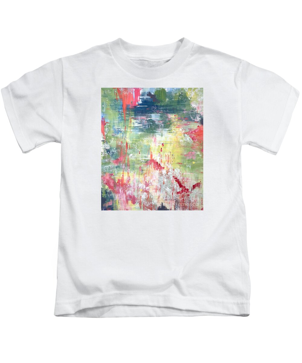Abstract Painting Kids T-Shirt featuring the painting Christmas Lights by Christie Olstad