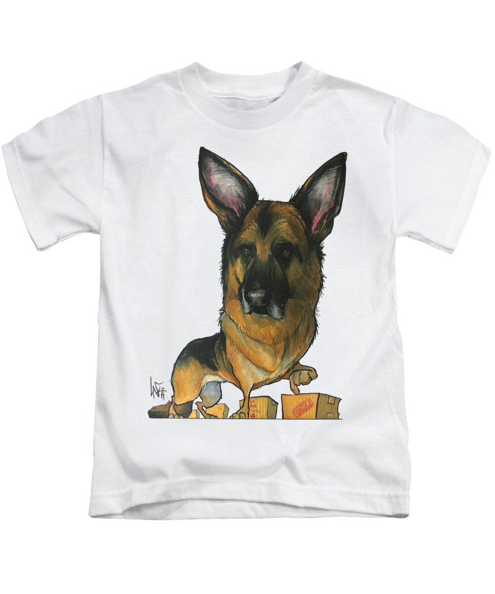 Dog Kids T-Shirt featuring the drawing Claycomb 5224 by Canine Caricatures By John LaFree