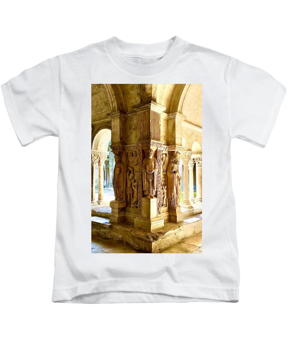 Cloister Kids T-Shirt featuring the photograph Columns of St. Trophime in Arles by Donna Martin
