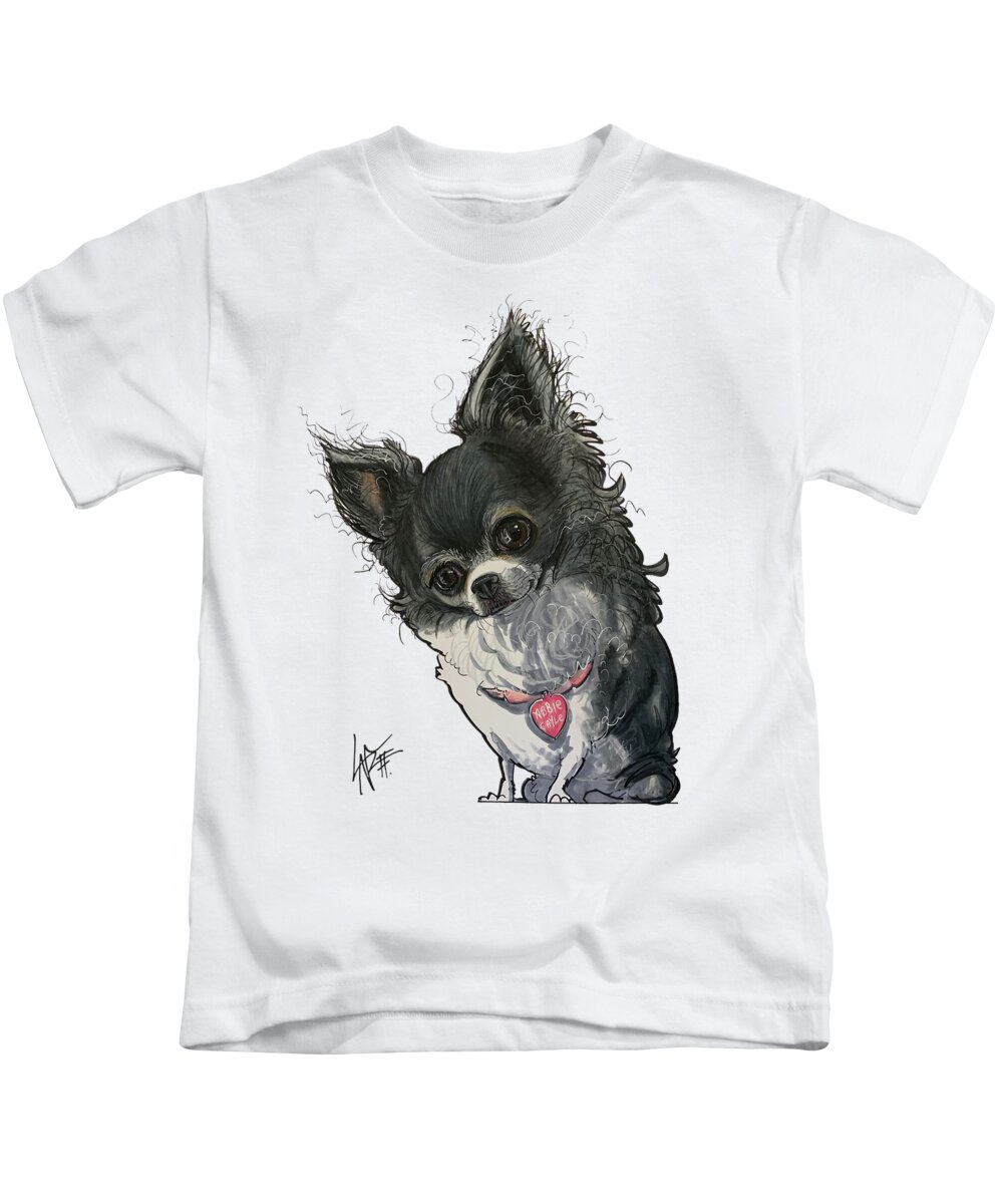 Dog Kids T-Shirt featuring the drawing Costello 5368 by Canine Caricatures By John LaFree
