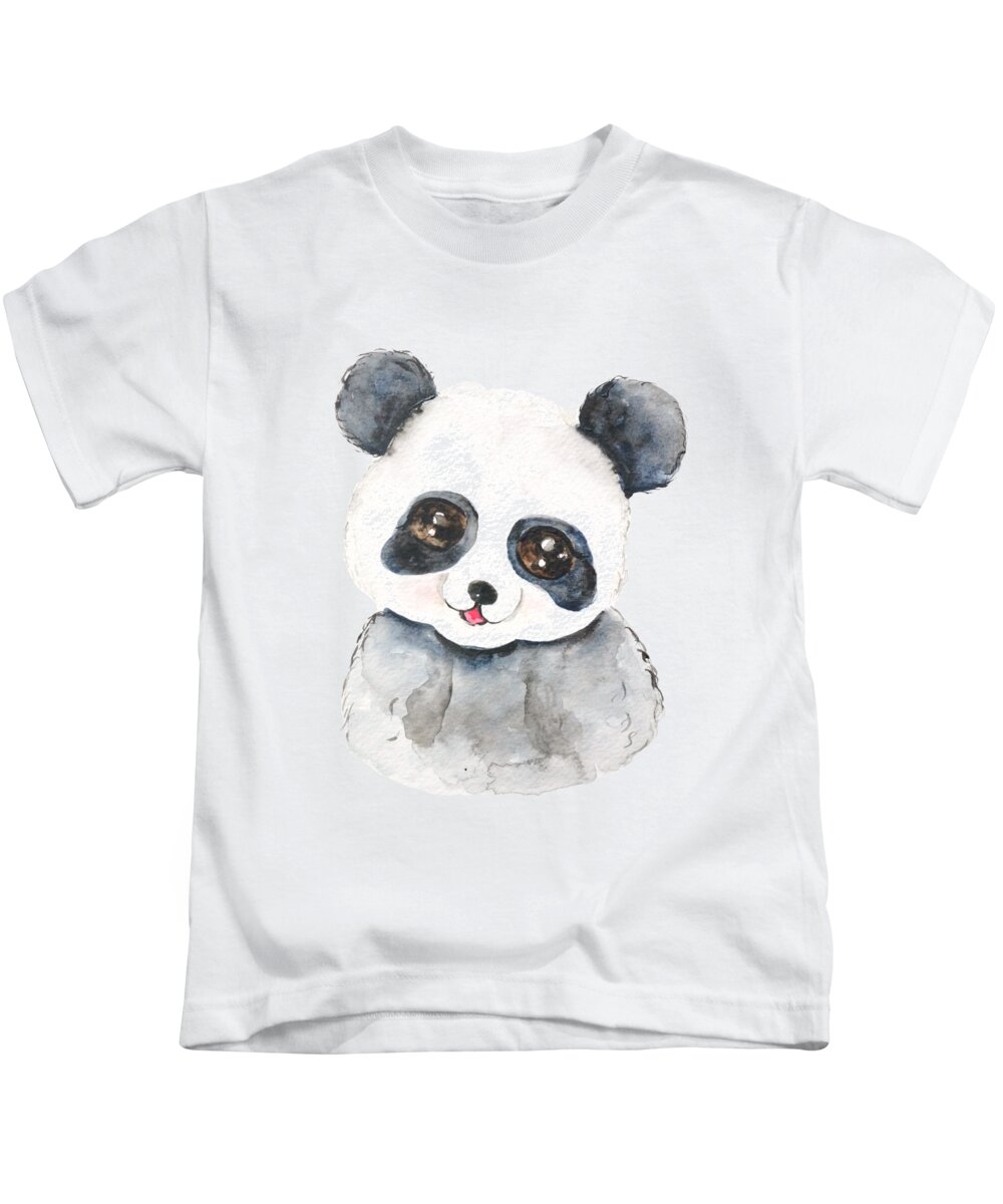 Versterker ongeduldig Postbode Cute Baby Panda Watercolor Kids T-Shirt by Color Color - Fine Art America