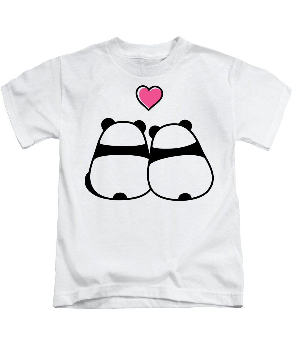 Cute panda in love Valentine's day Gift Kids T-Shirt by Mohomed - Fine Art America