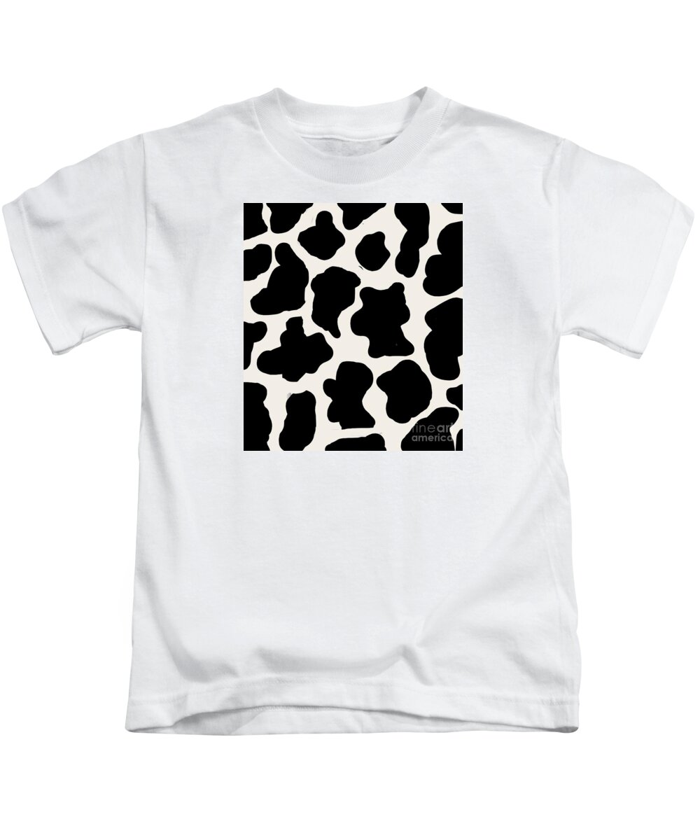 Modern Abstract Kids T-Shirt featuring the mixed media Dalmatiner - black and white abstract by Vesna Antic