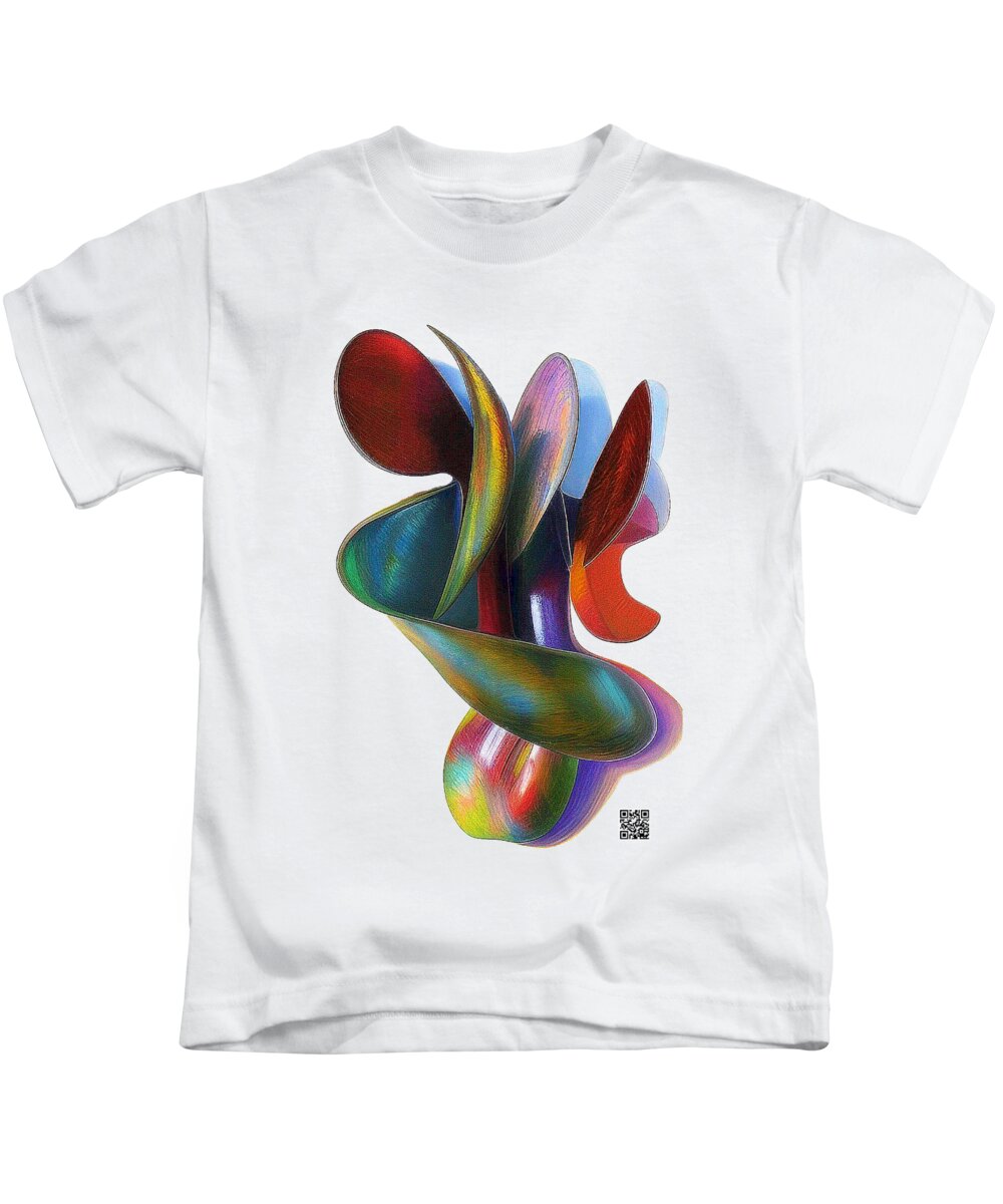 Sculpture Kids T-Shirt featuring the drawing Dancing in the Wind by Rafael Salazar