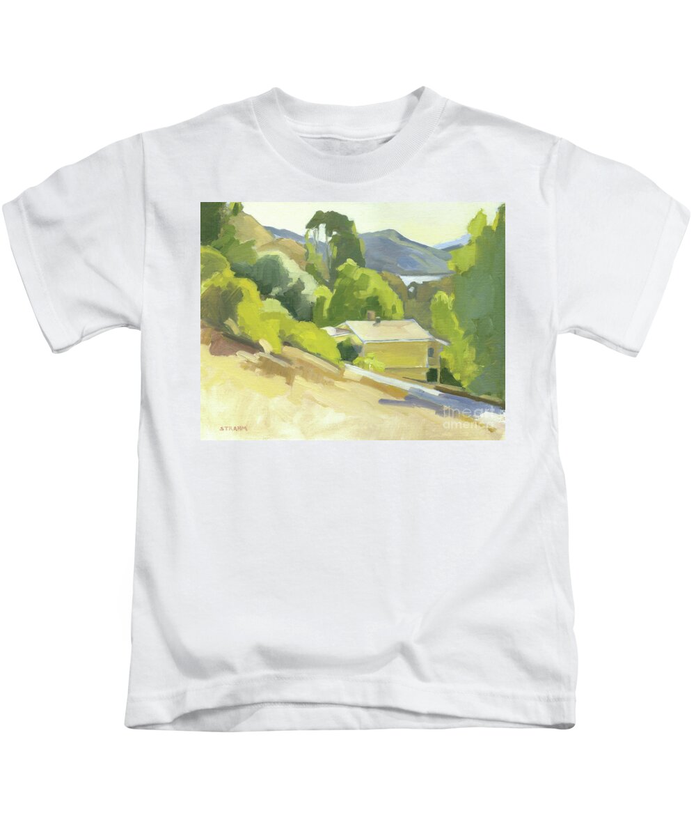 Lake Kids T-Shirt featuring the painting Del Dios, Lake Hodges - Escondido, California by Paul Strahm