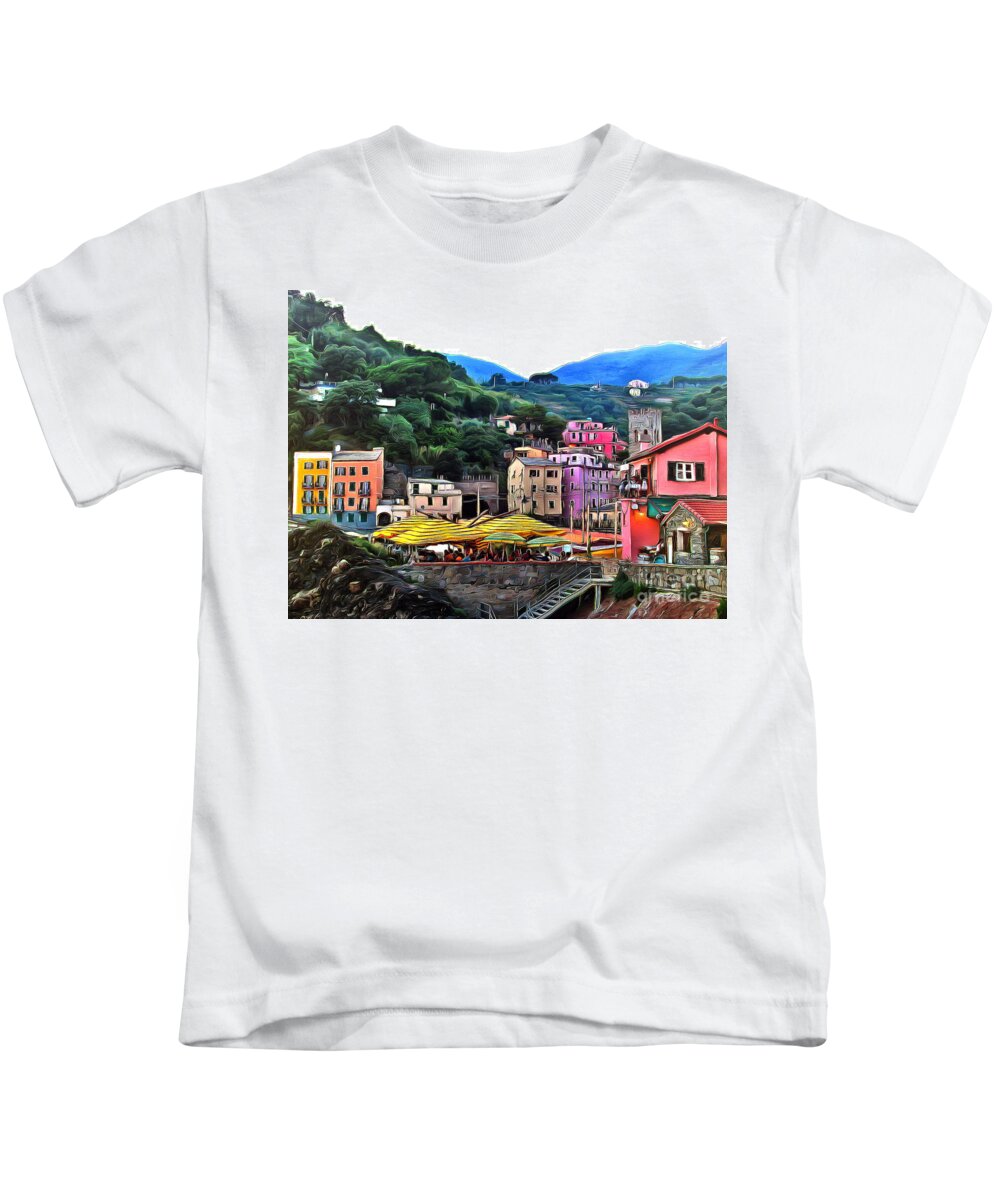 Italy Kids T-Shirt featuring the photograph Dinner in Cinque Terre - Number One by Sea Change Vibes