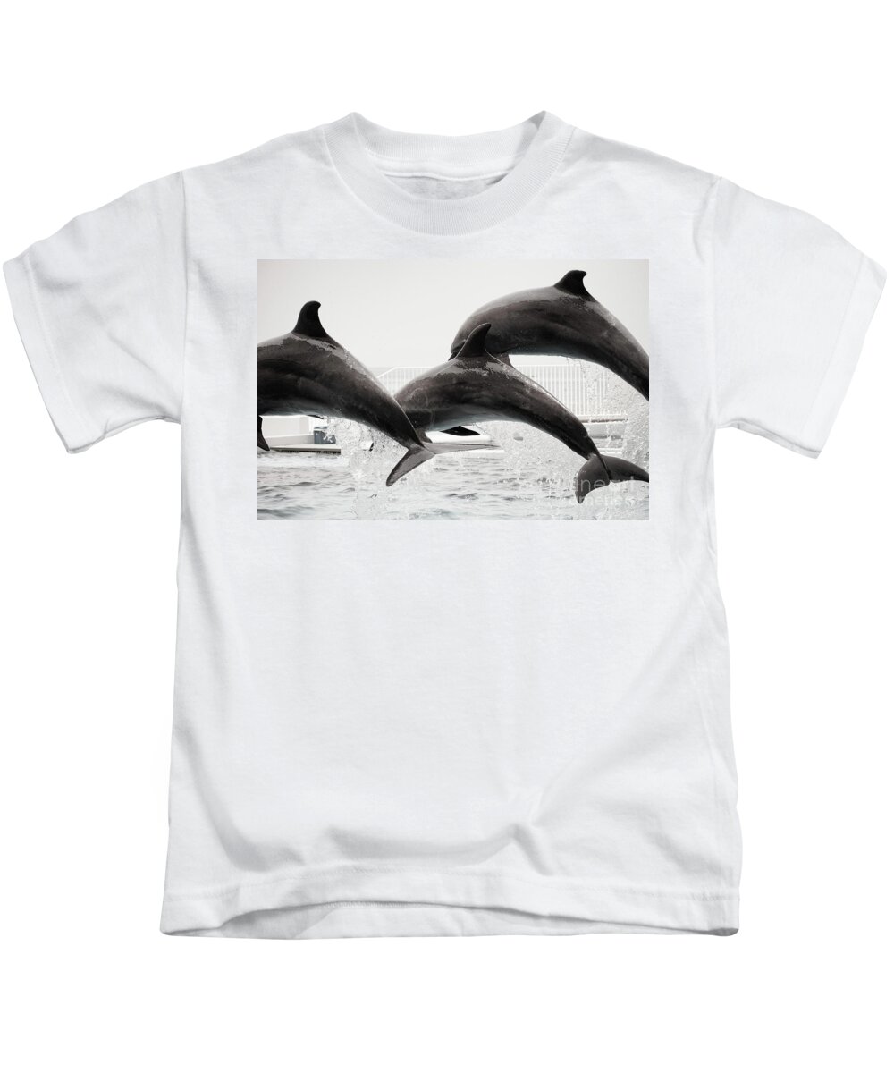 Dolphin Show. Dolphin Kids T-Shirt featuring the photograph Dolphin Show by Syuutaro K