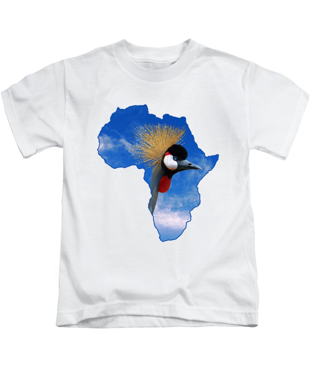 East African Crowned Crane Kids T-Shirt featuring the photograph East African Crowned Crane by Two Hivelys
