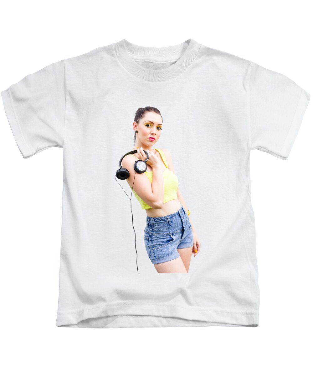 Eighties Kids T-Shirt featuring the photograph Eighties Streetwear Woman by Jorgo Photography