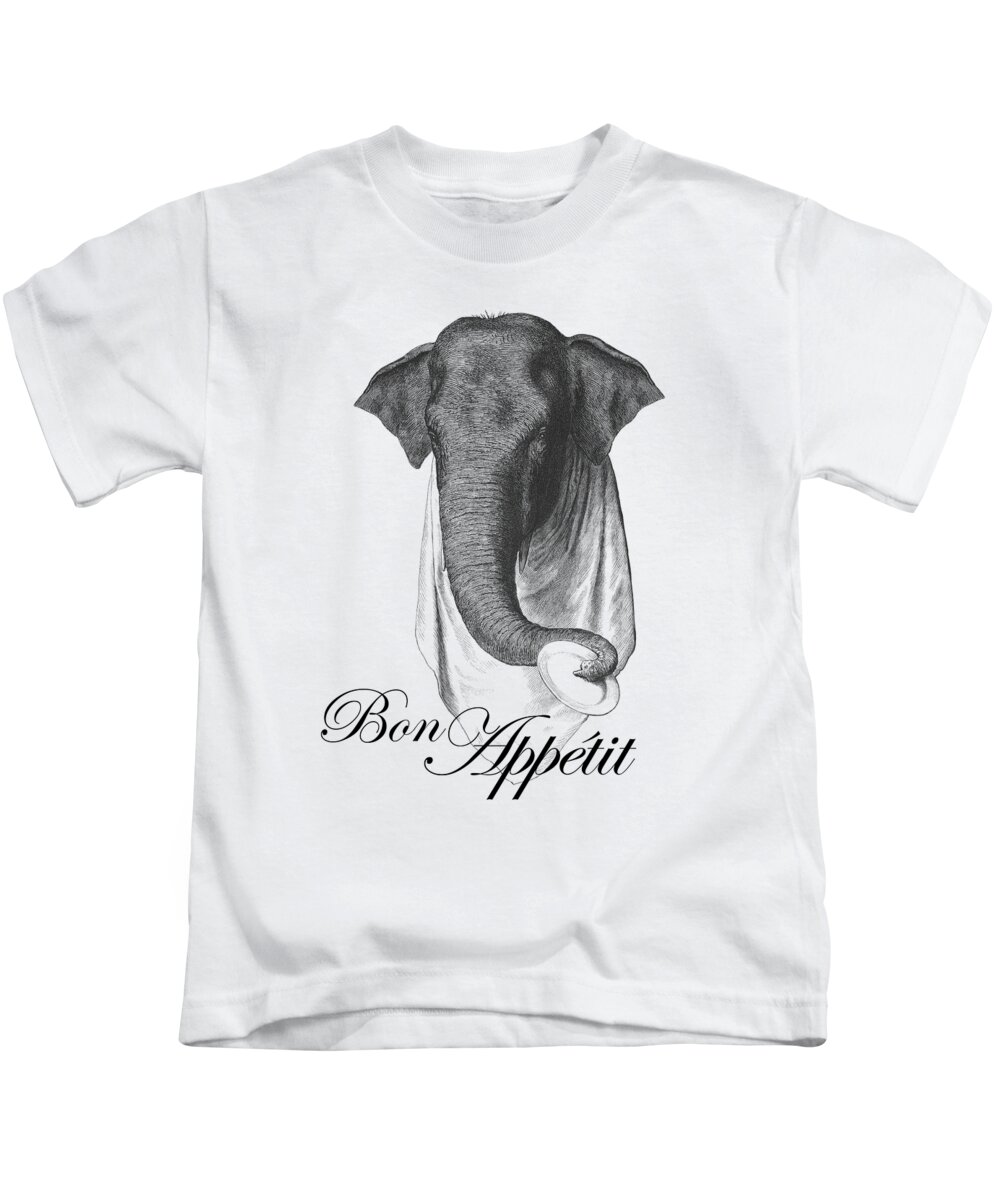 Elephant Kids T-Shirt featuring the digital art Elephant Chef by Madame Memento