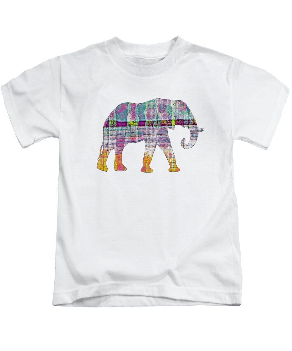 Elephant Kids T-Shirt featuring the digital art Elephant Silhouette 1 by Eileen Backman