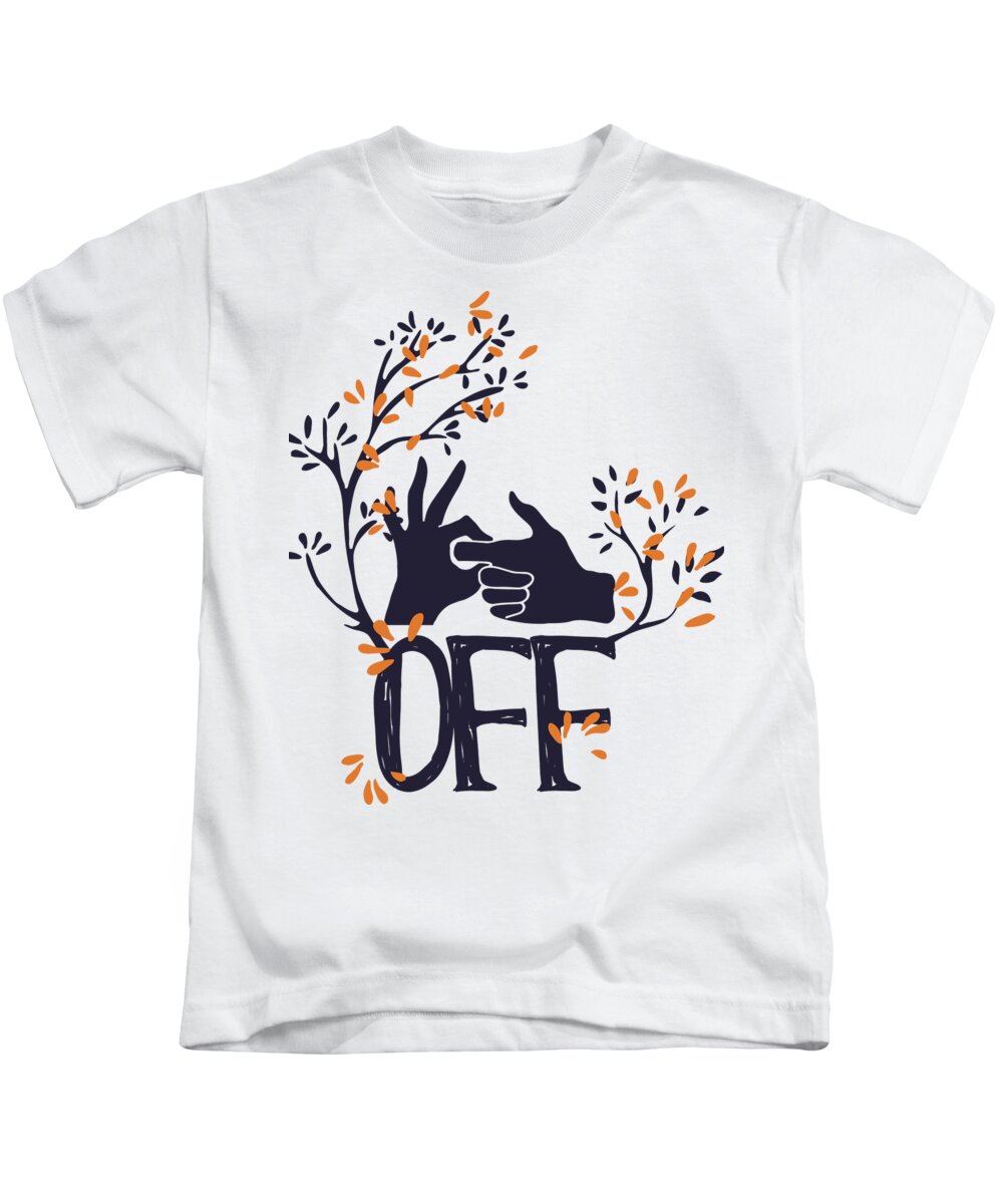 Sign Language Kids T-Shirt featuring the digital art F Off by Jacob Zelazny