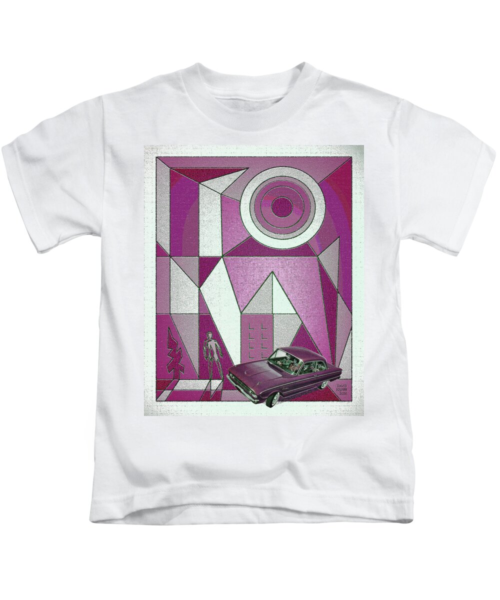 Falconer Kids T-Shirt featuring the digital art Falconer / Purple Falcon by David Squibb