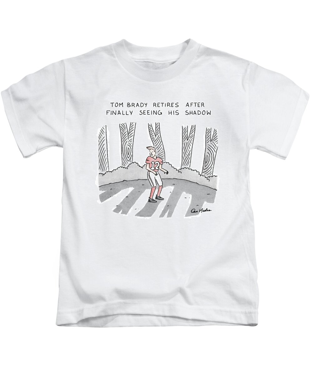 Captionless Kids T-Shirt featuring the drawing Finally Seeing His Shadow by Dan Misdea