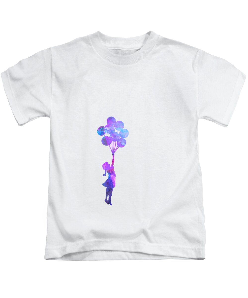 Girl Kids T-Shirt featuring the mixed media Floating V1 - Transparent Image by Eileen Backman