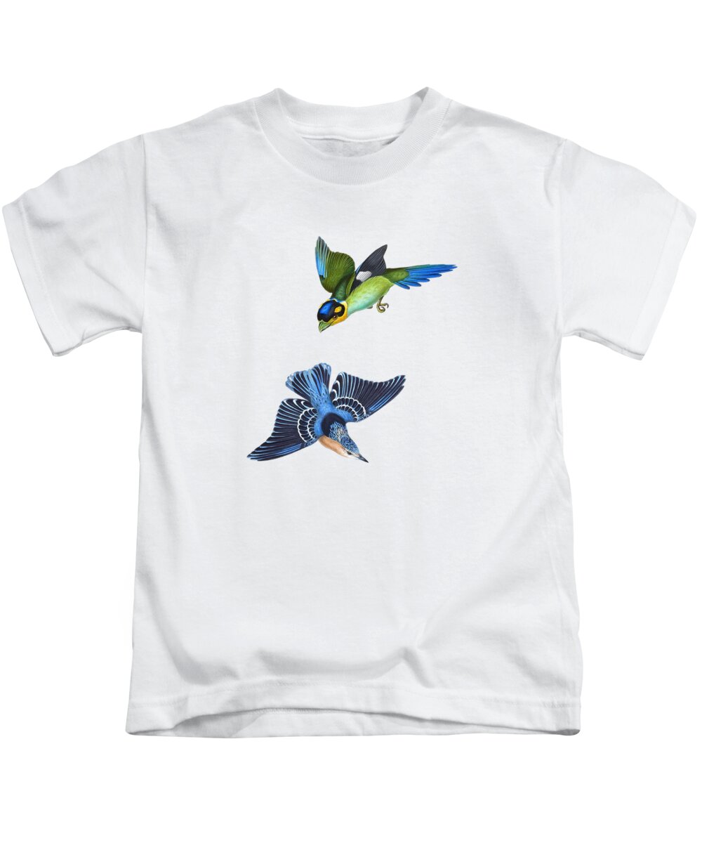 Bird Kids T-Shirt featuring the digital art Fly High Little Bird by Madame Memento