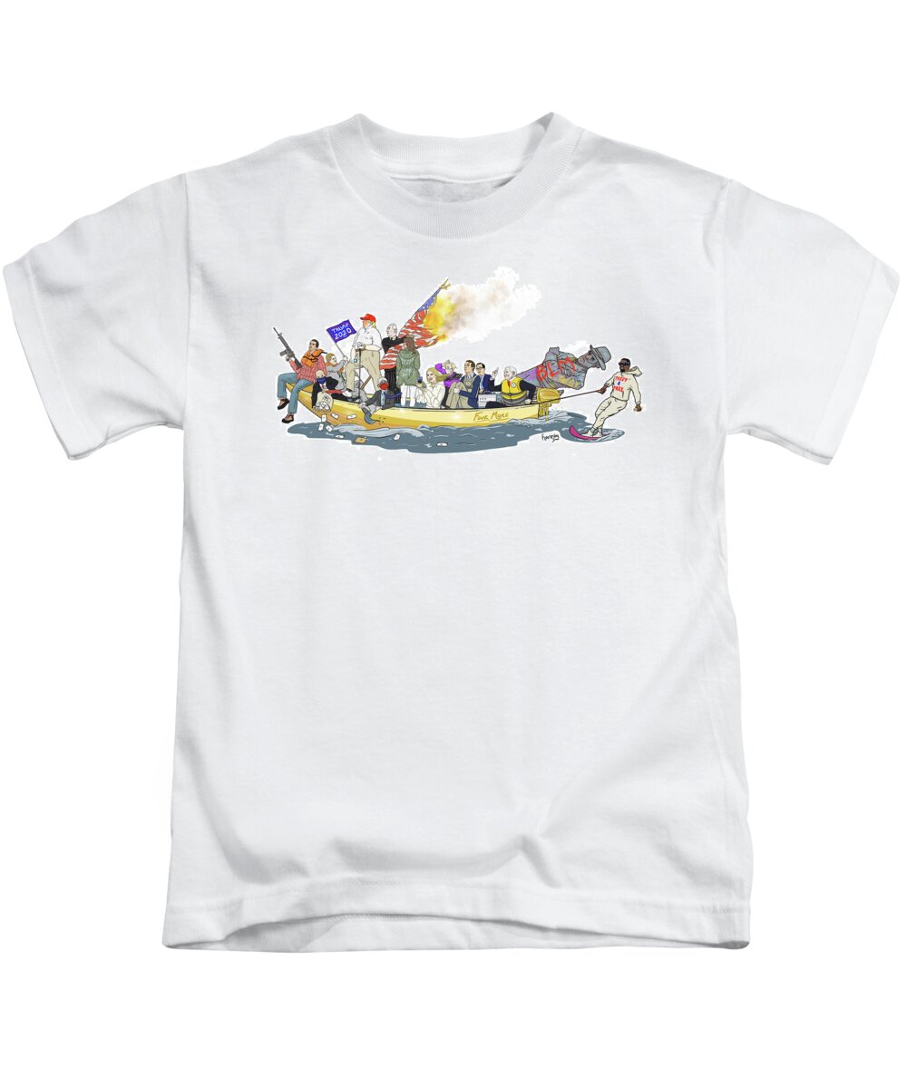 Captionless Kids T-Shirt featuring the drawing Four More by David Hornsby
