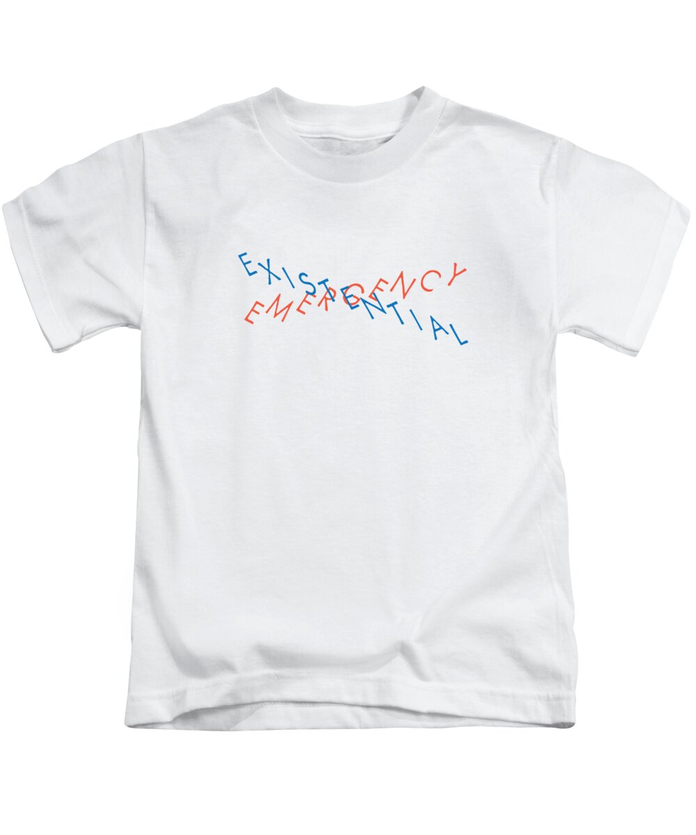 Extensions Kids T-Shirt featuring the digital art Funny Fashion Existential Emergency by Jacob Zelazny