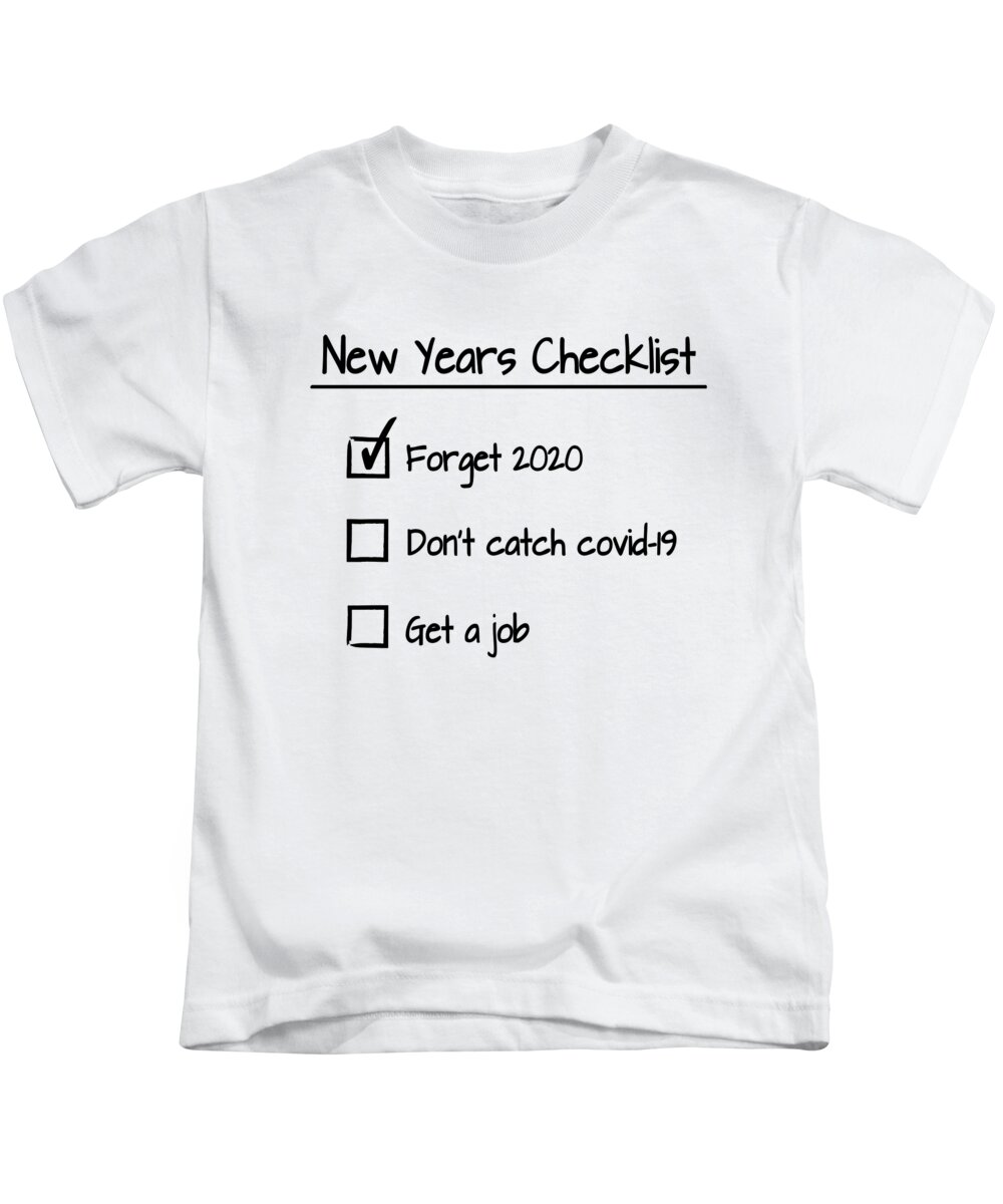 Funny new years checklist Kids T-Shirt by Bigalbaloo Stock - Art America