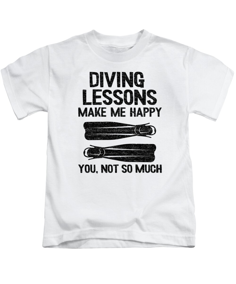 Funny Scuba Diving Instructor Gift Lessons Quote Kids T-Shirt by Stronzi - Pixels