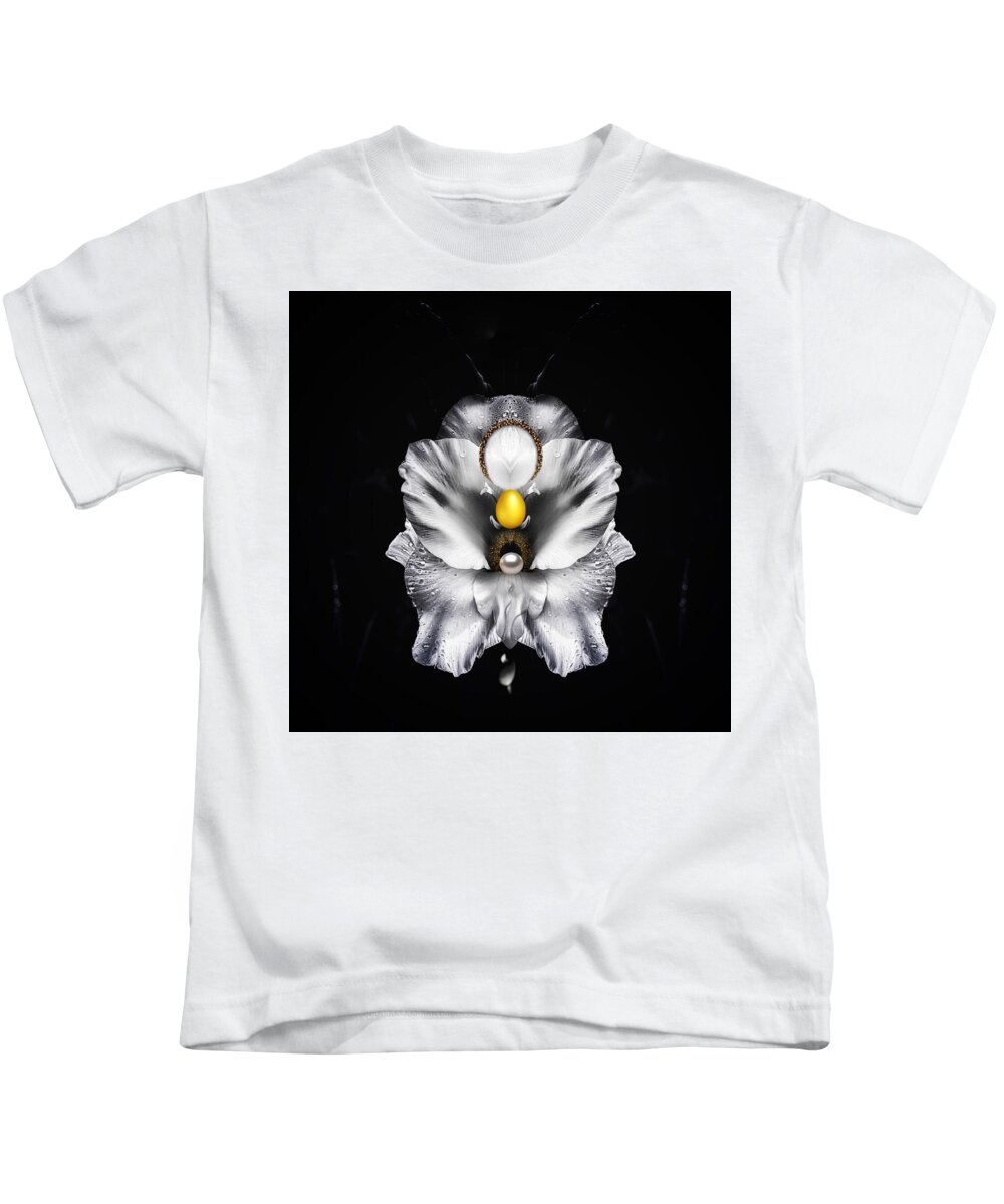 Abstract Art Kids T-Shirt featuring the mixed media Future Flora II by Canessa Thomas