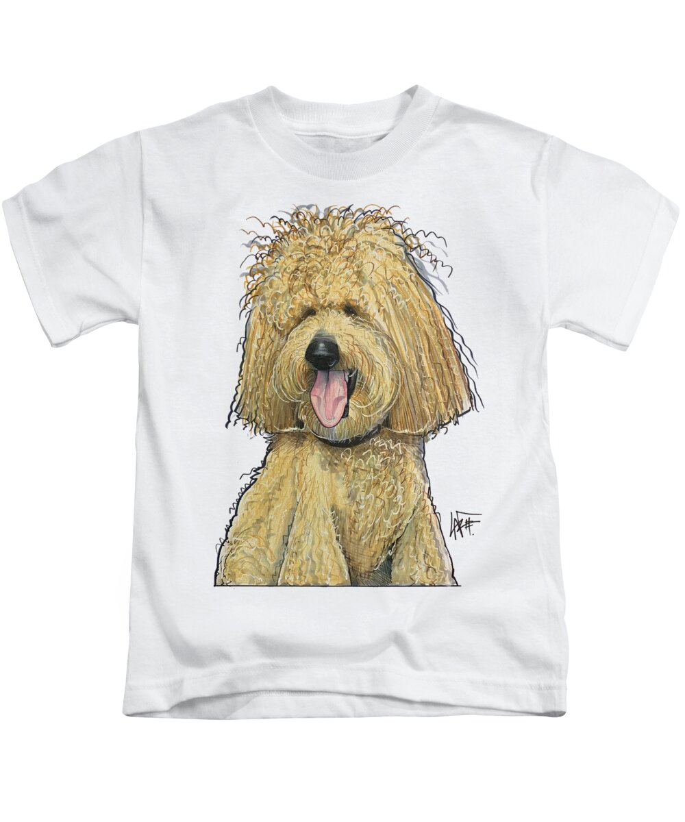 Godby Kids T-Shirt featuring the drawing Godby 5308 by Canine Caricatures By John LaFree