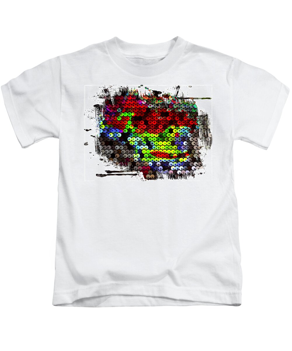  Kids T-Shirt featuring the digital art Goggles Abstract by Kathleen Boyles