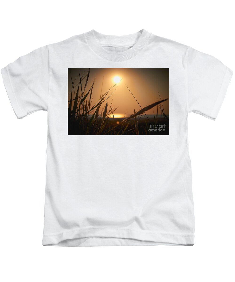 Sunset Kids T-Shirt featuring the photograph Golden sunset by Chris Bee