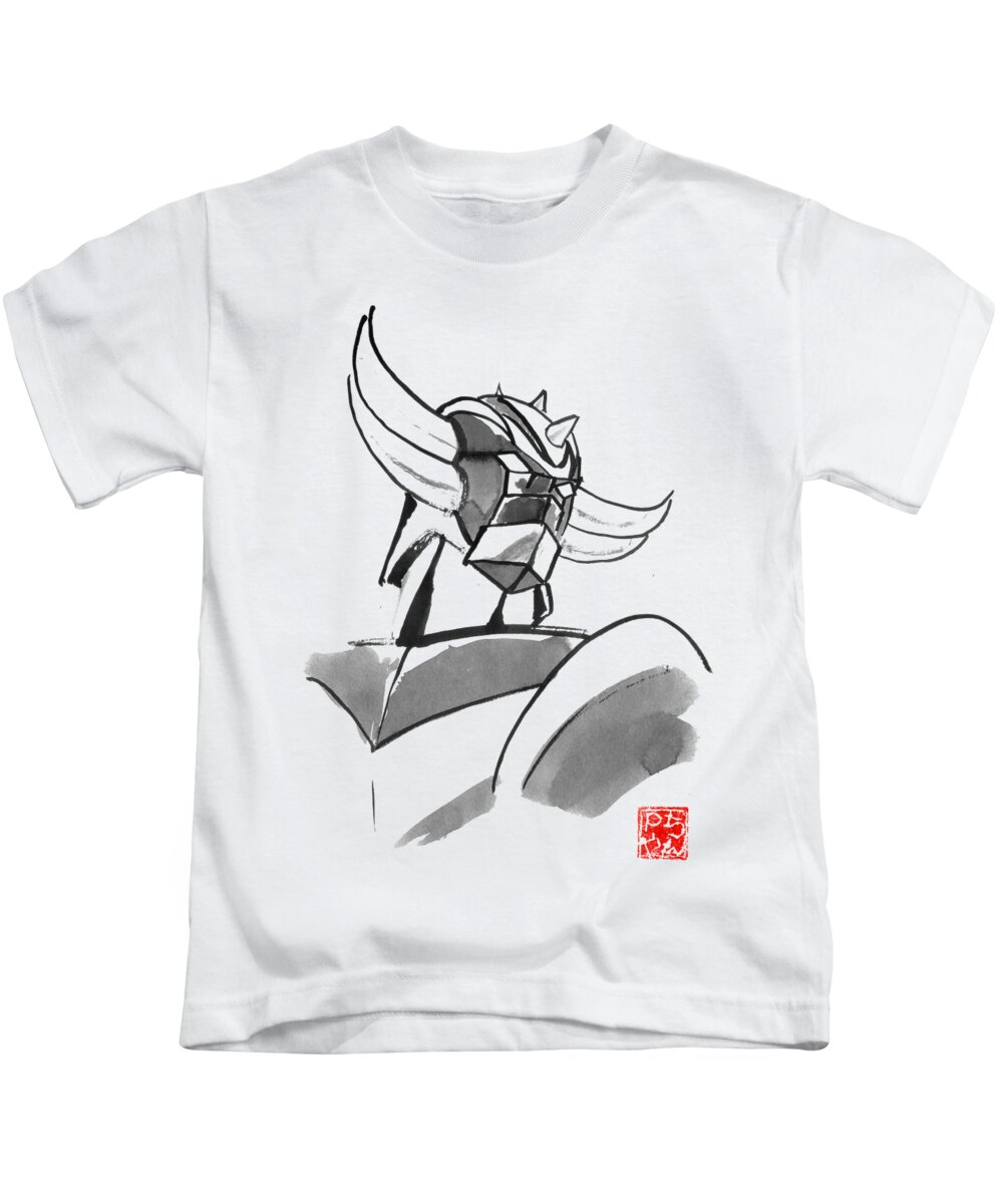 Grendizer Kids T-Shirt featuring the drawing Goldorac by Pechane Sumie