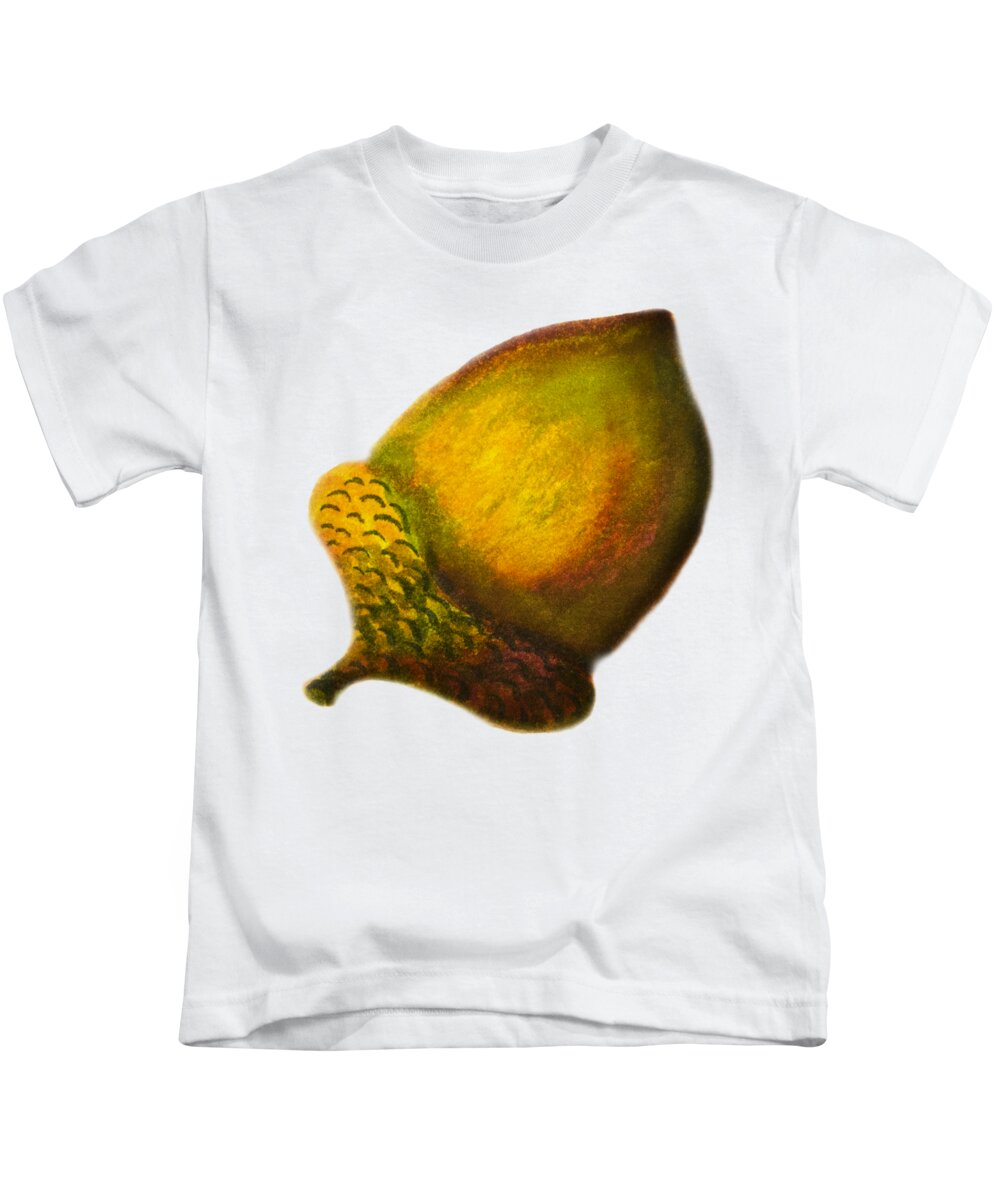 Acorn Kids T-Shirt featuring the photograph Green Acron Seed by Iris Richardson