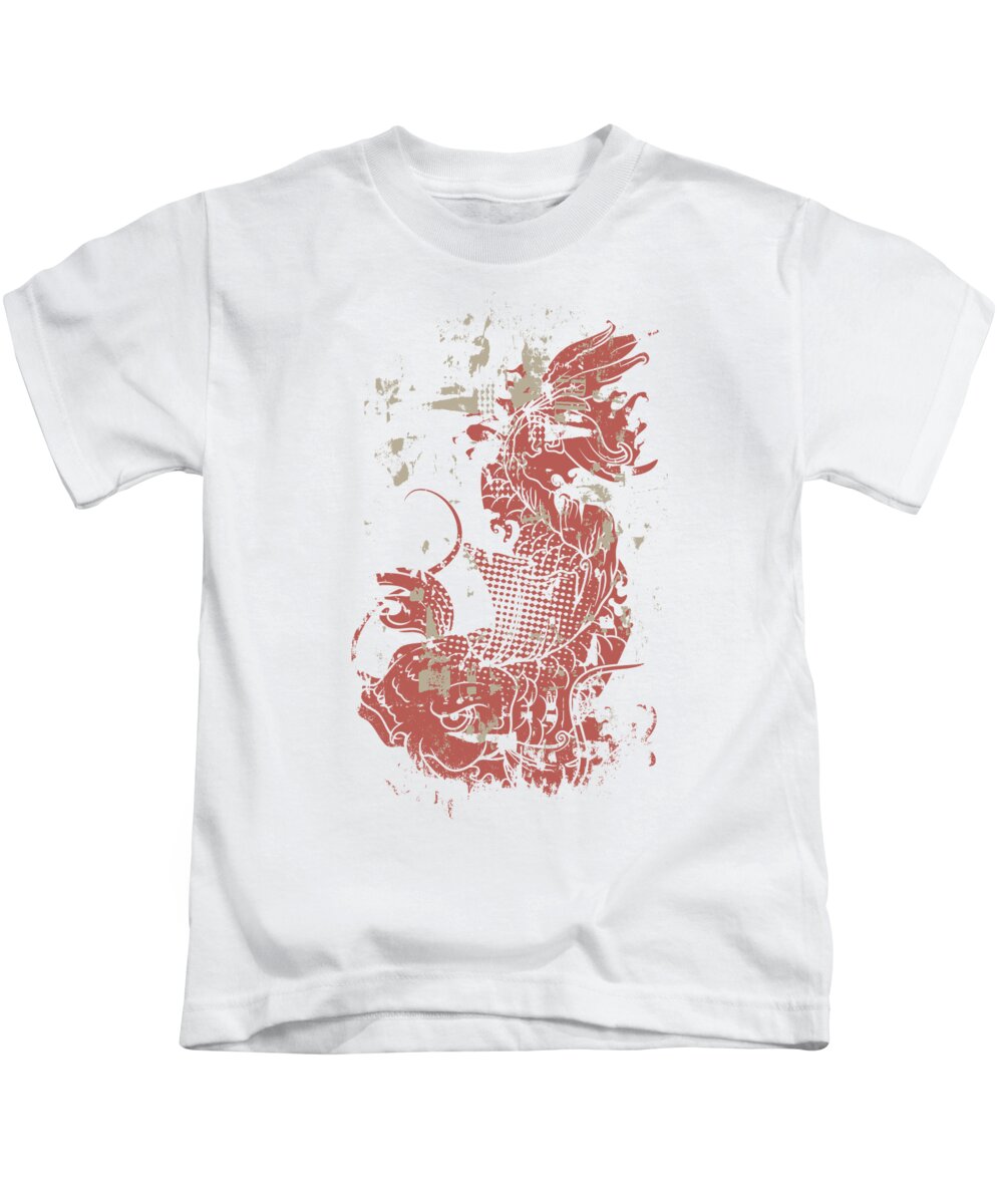 Grungy Koi Fish Carp Kids T Shirt For Sale By Jacob Zelazny