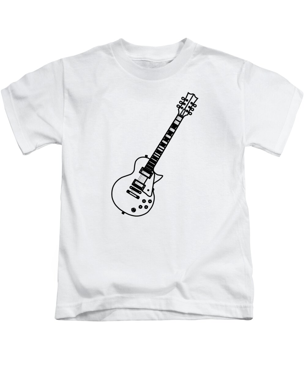Guitar Line Drawing Kids T-Shirt by Bigalbaloo Stock - Pixels