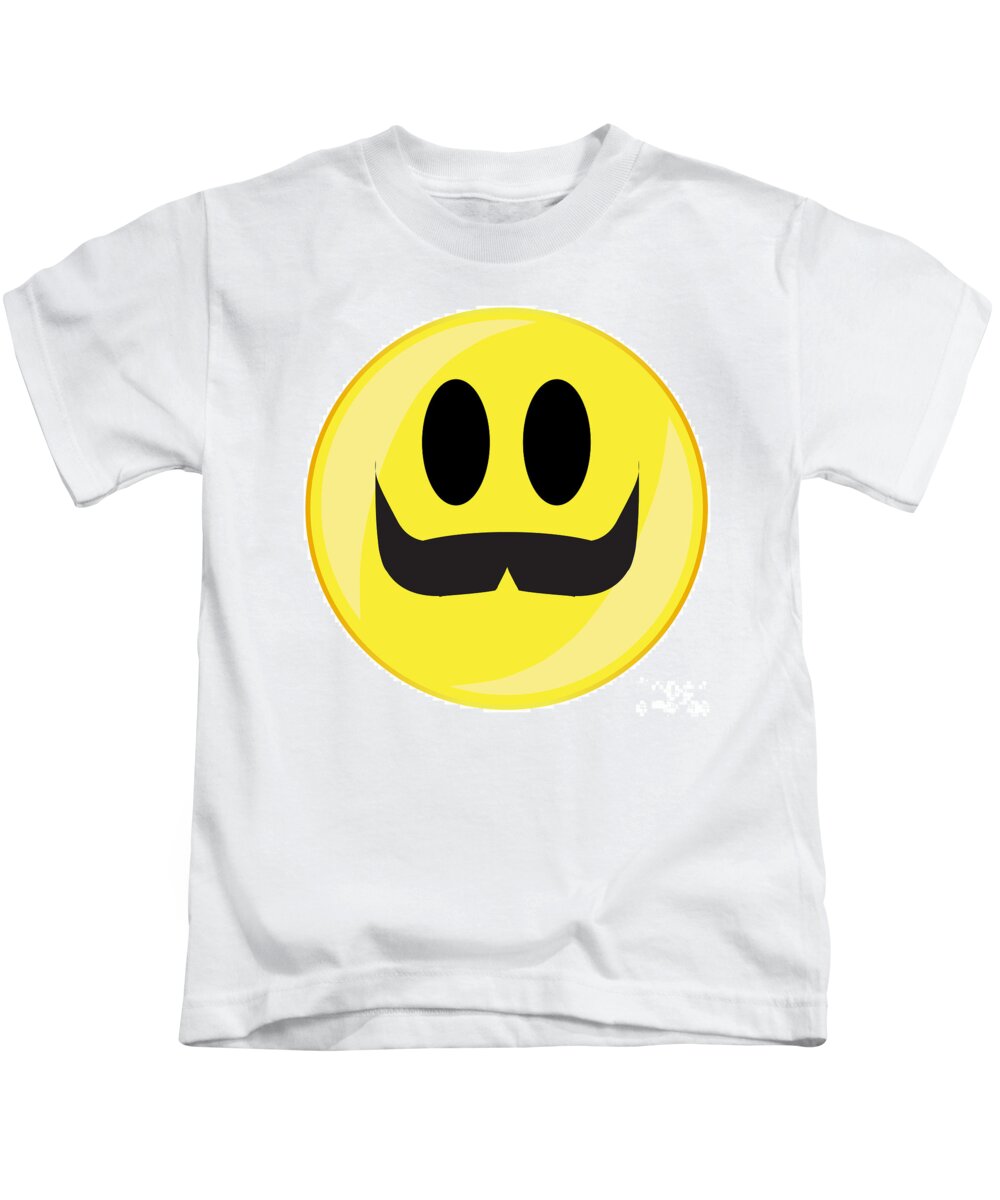 Handlebar Mustache Smile Face Button Isolated Kids T-Shirt by Bigalbaloo  Stock - Pixels