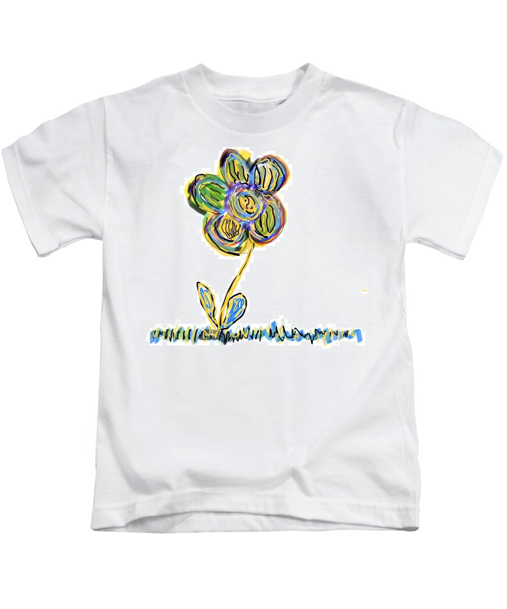 Colorado Kids T-Shirt featuring the digital art Happy Flower 02 by Pam O'Mara