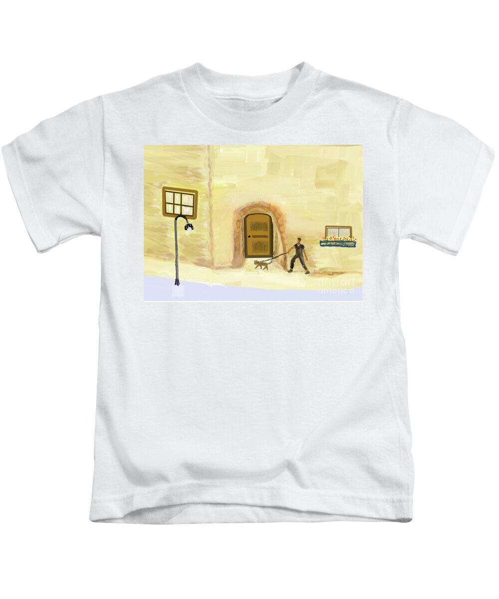 Digital Painting Kids T-Shirt featuring the digital art Heading Home by Kae Cheatham