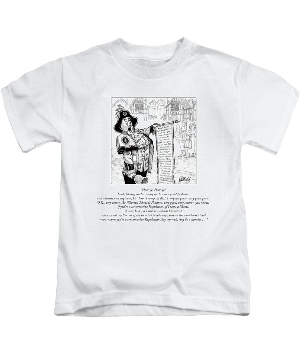 Hear Ye! Hear Ye! Look Kids T-Shirt featuring the drawing Hear Ye Hear Ye by Jason Chatfield and Scott Dooley