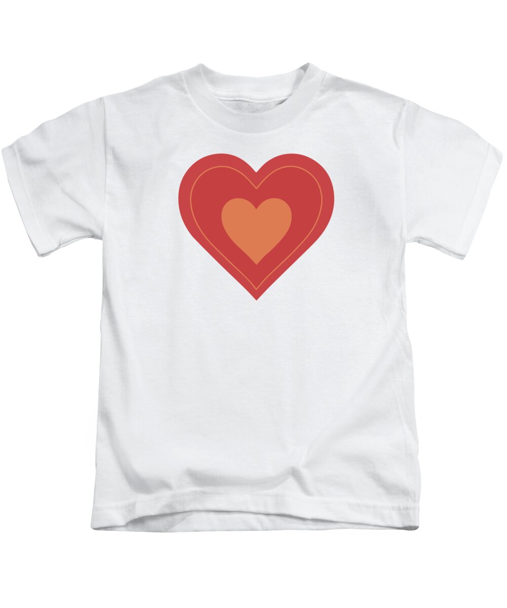 Affection Kids T-Shirt featuring the digital art Heart Icon Flat Design, No 01 by Mounir Khalfouf