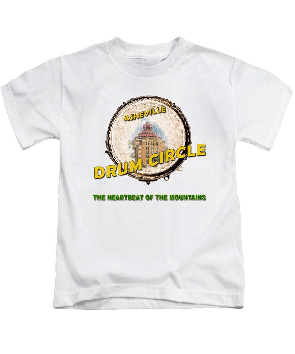 Asheville Kids T-Shirt featuring the digital art Heartbeat of the Mountains by John Haldane