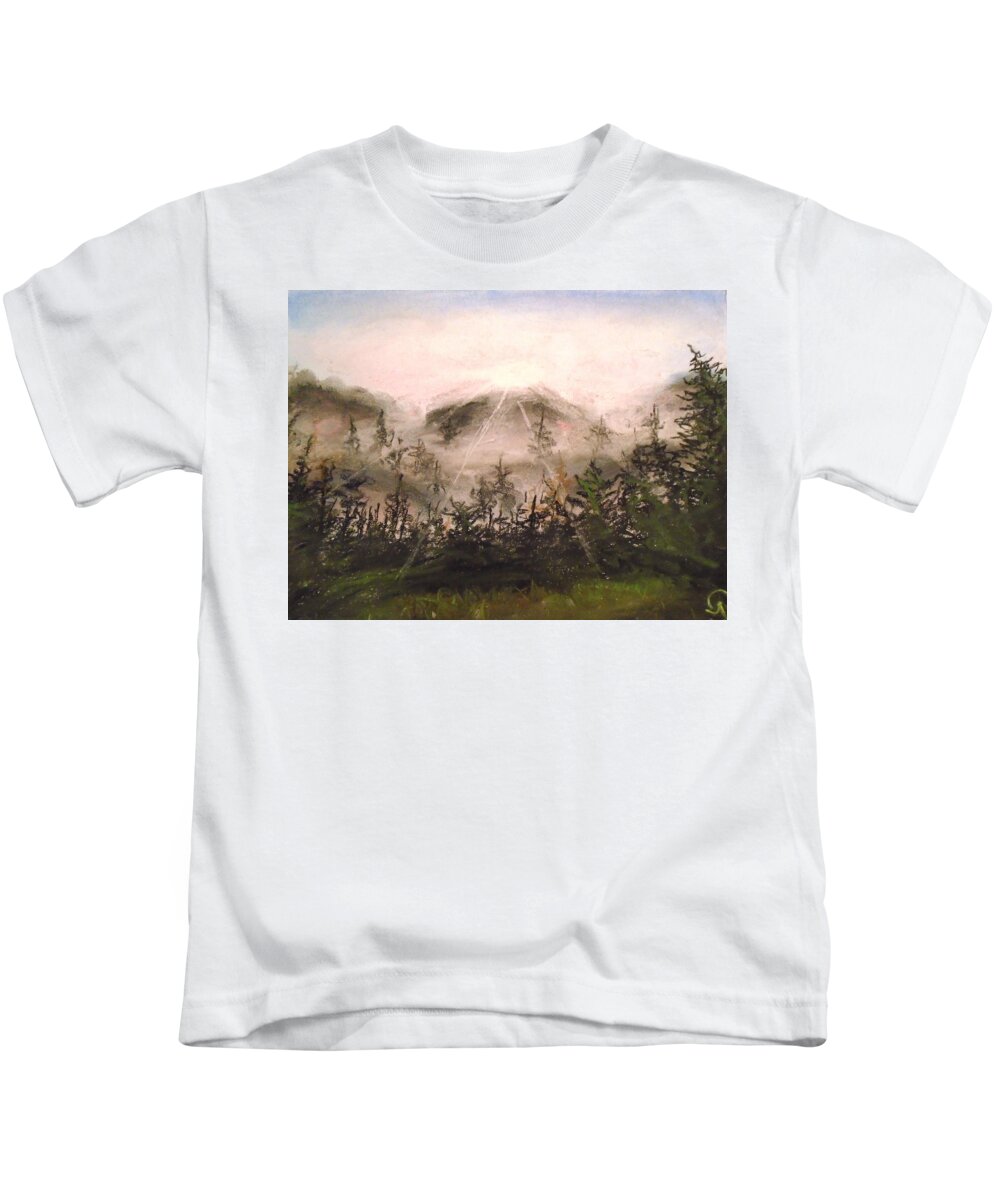 Sunset Kids T-Shirt featuring the painting Heightened Spirit by Jen Shearer