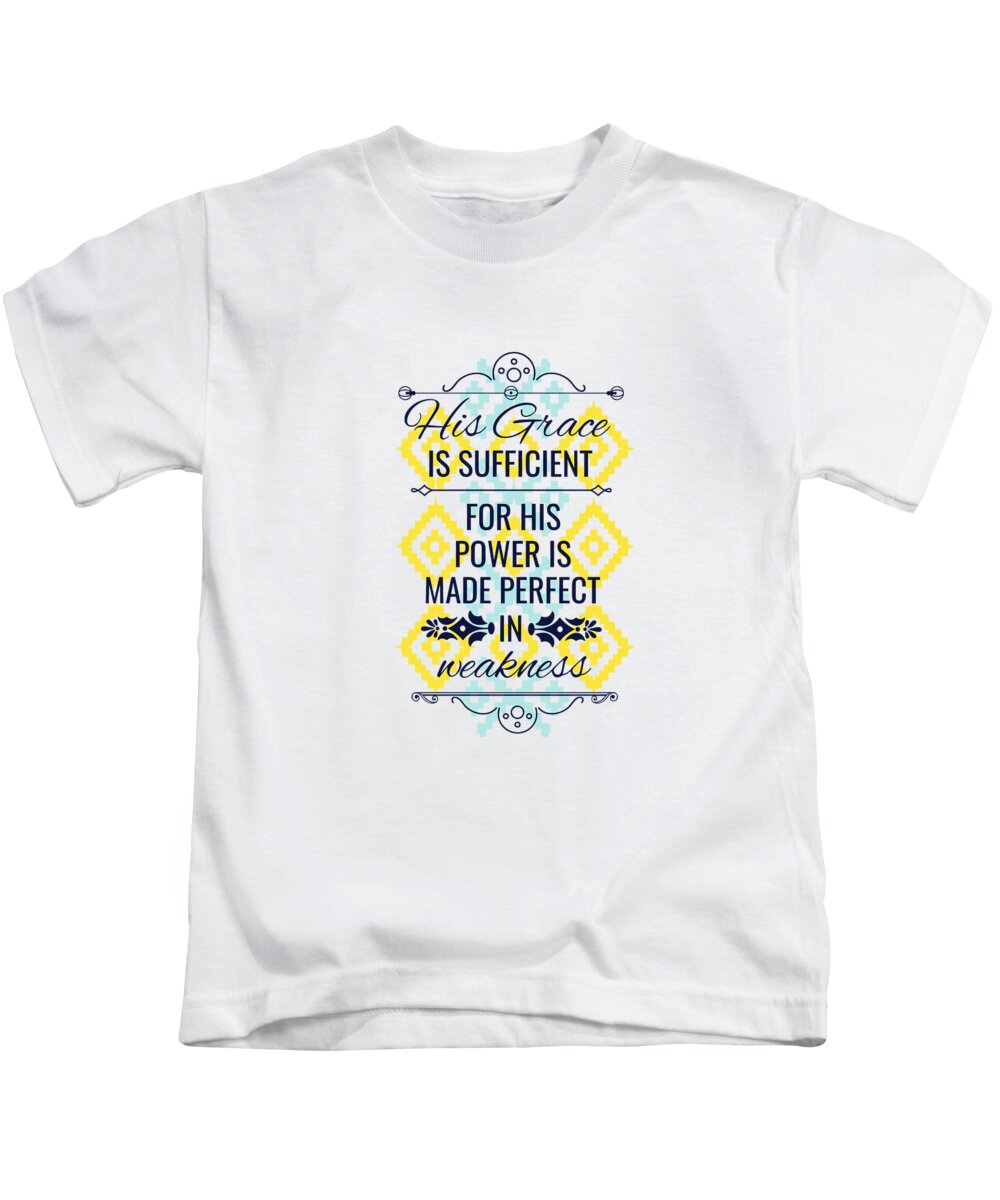 Jesus Christ Kids T-Shirt featuring the digital art His Grace Is Sufficient by Jacob Zelazny