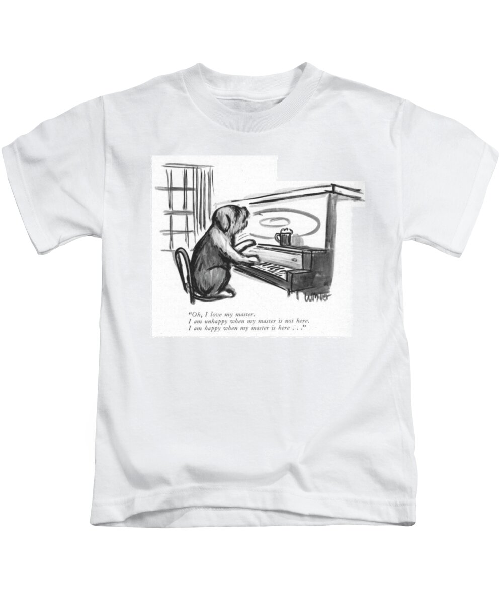oh Kids T-Shirt featuring the drawing I Love My Master by Warren Miller