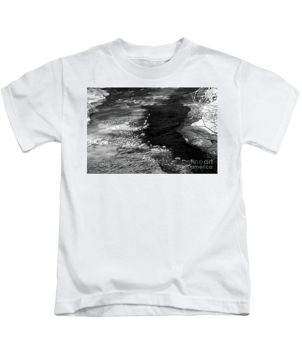Creek Kids T-Shirt featuring the photograph Ice Covered Creek by Kimberly Blom-Roemer