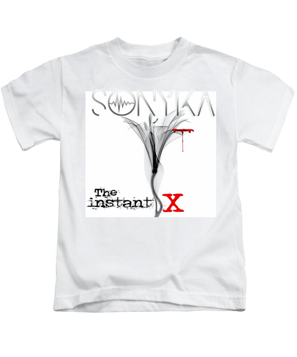 Album Cover Kids T-Shirt featuring the digital art Instant X by Sonyka