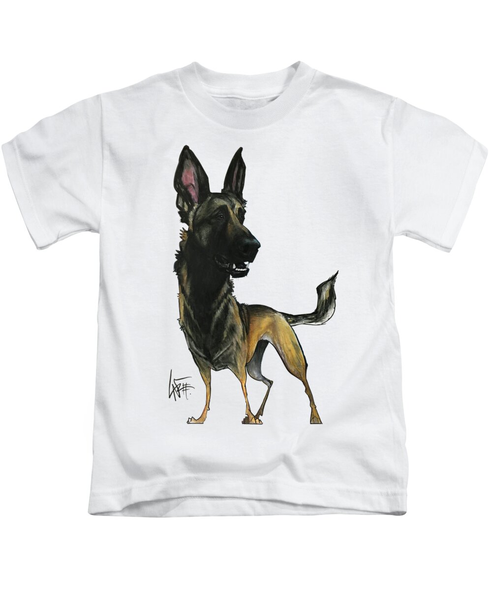 Dog Kids T-Shirt featuring the drawing Johnson 3696 by Canine Caricatures By John LaFree