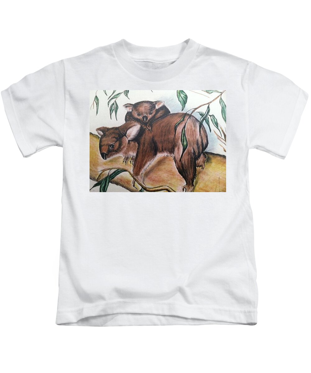  Kids T-Shirt featuring the mixed media K Bears by Angie ONeal