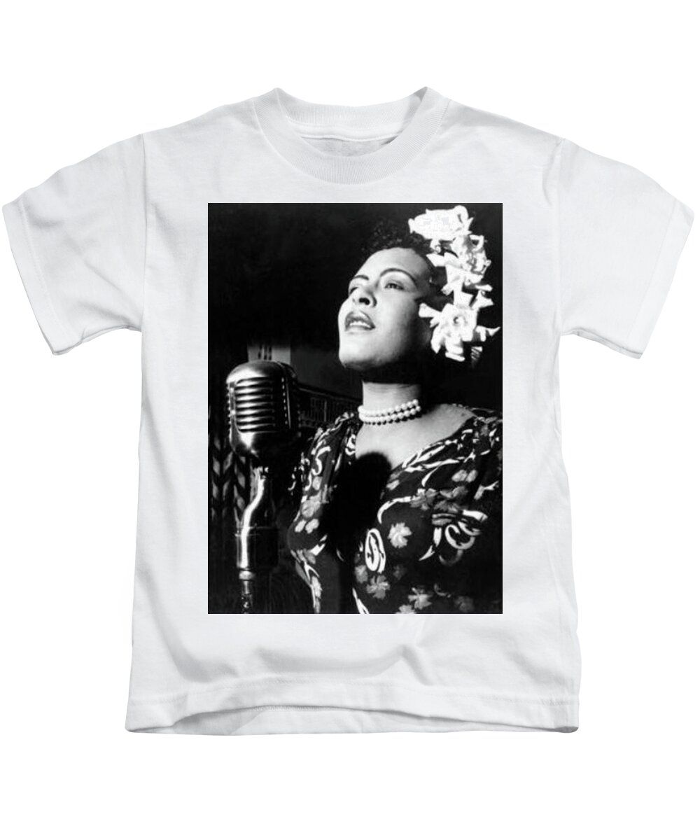 Billie Holiday Kids T-Shirt featuring the photograph Lady Day Billie Holiday by Imagery-at- Work