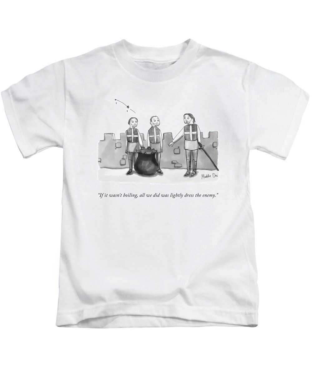 if It Wasn't Boiling Kids T-Shirt featuring the drawing Lightly Dress The Enemy by Maddie Dai
